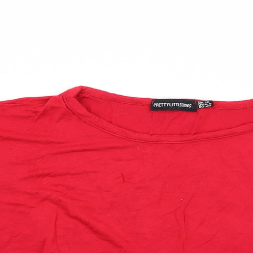 PRETTYLITTLETHING Womens Red   Cropped T-Shirt Size 12
