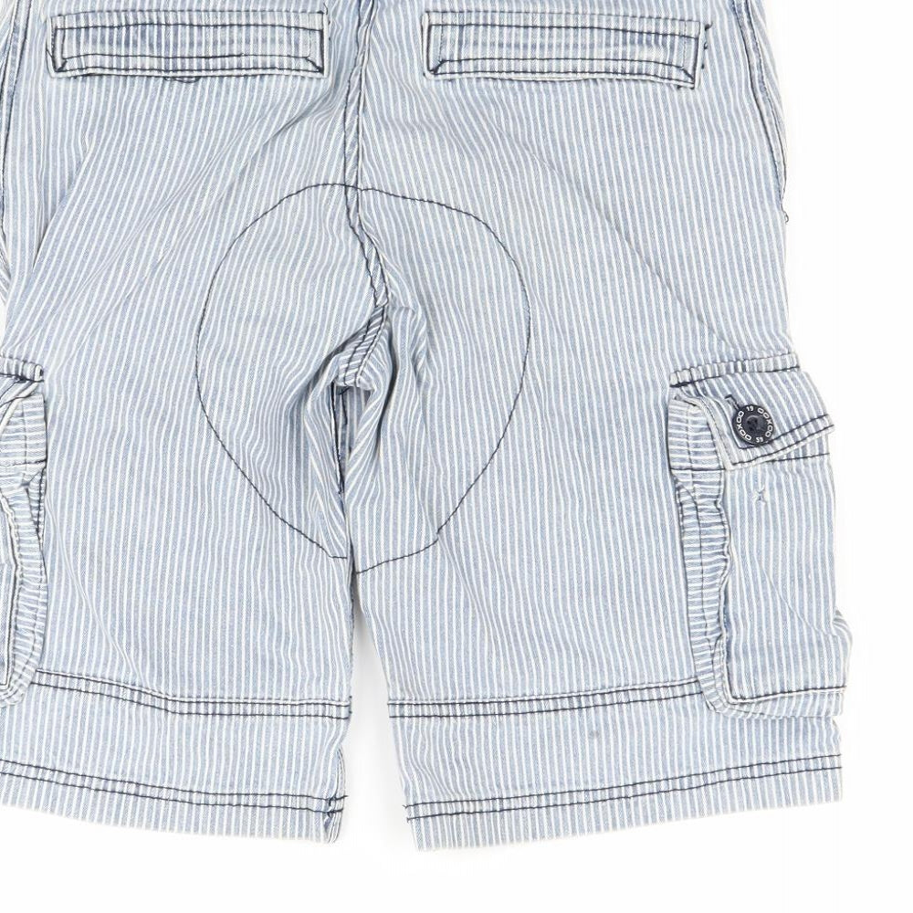 Preworn Boys Blue Striped Denim Cargo Shorts Size 10 Years