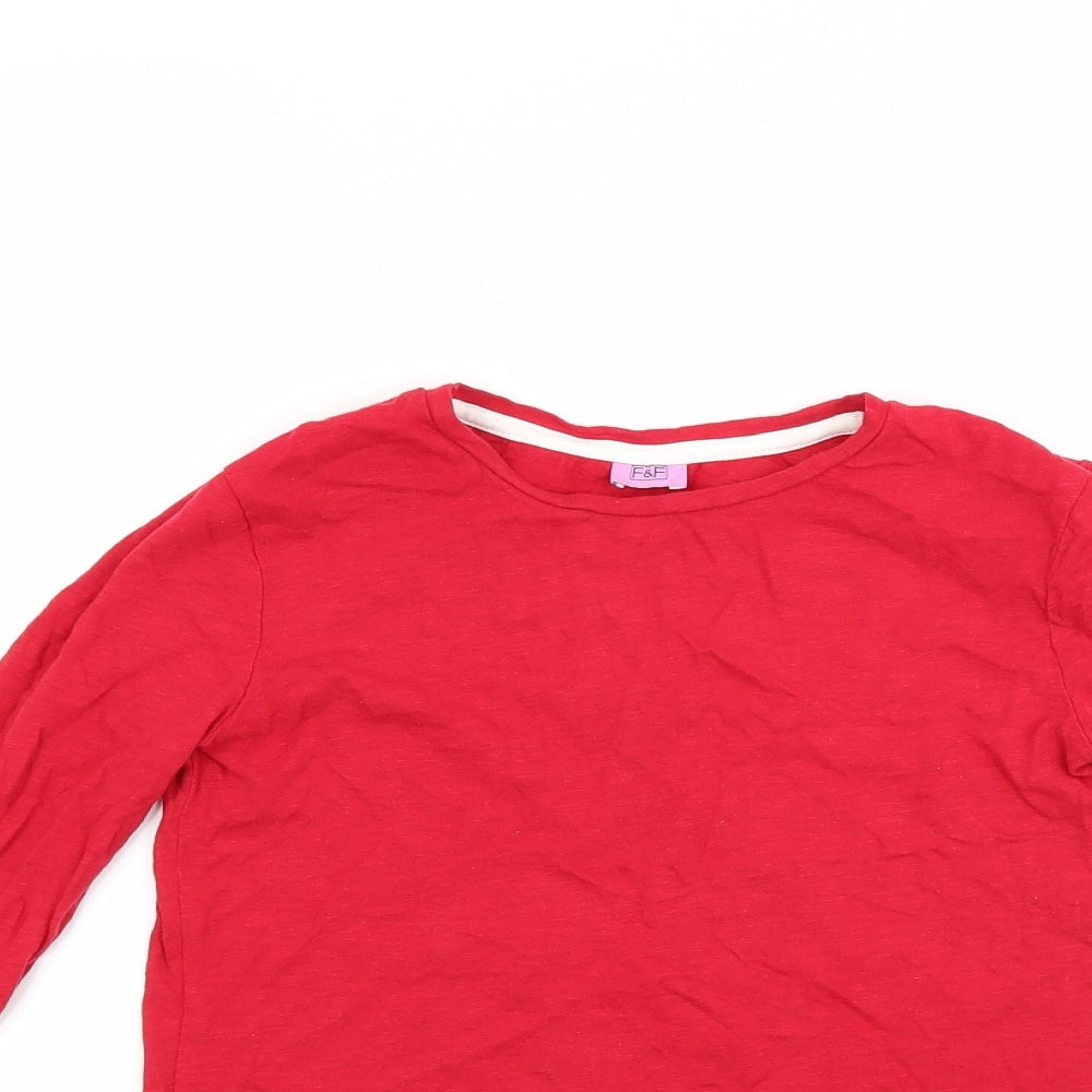 F&F Girls Red   Pullover Sweatshirt Size 10-11 Years