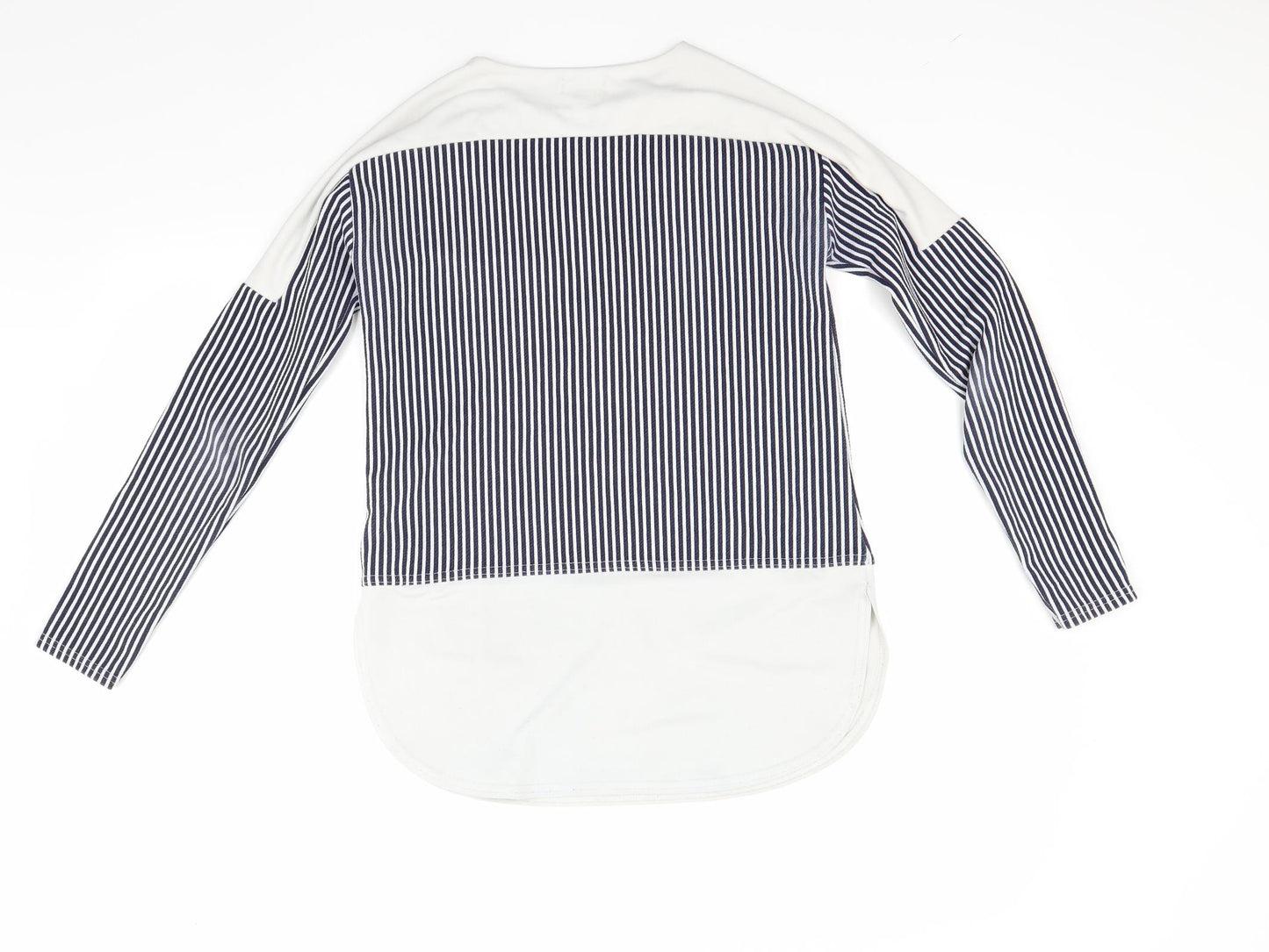 blue vanilla Womens Blue Striped  Pullover Sweatshirt Size 8