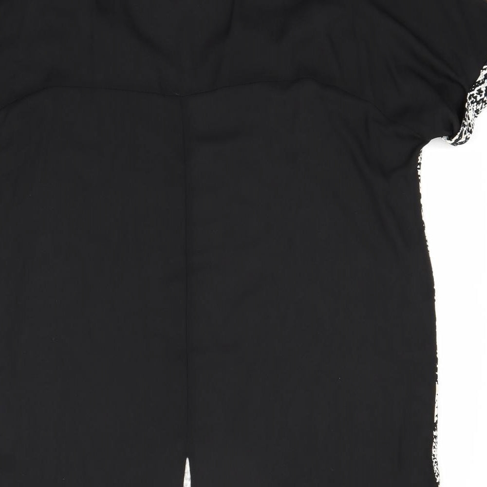 George Womens Black Animal Print  Basic T-Shirt Size 16