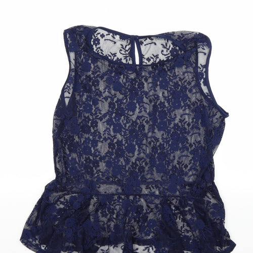 Primark Womens Blue Floral  Basic Tank Size 14