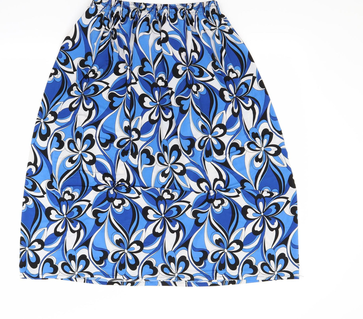 Preworn Womens Blue Floral  A-Line Skirt Size 10
