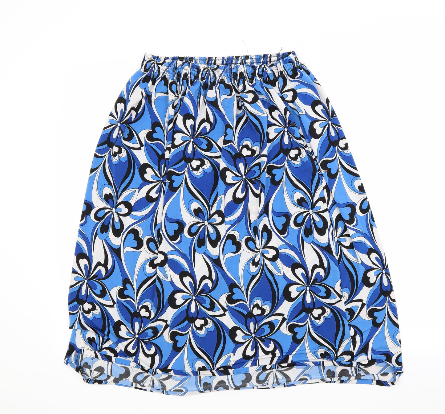 Preworn Womens Blue Floral  A-Line Skirt Size 10
