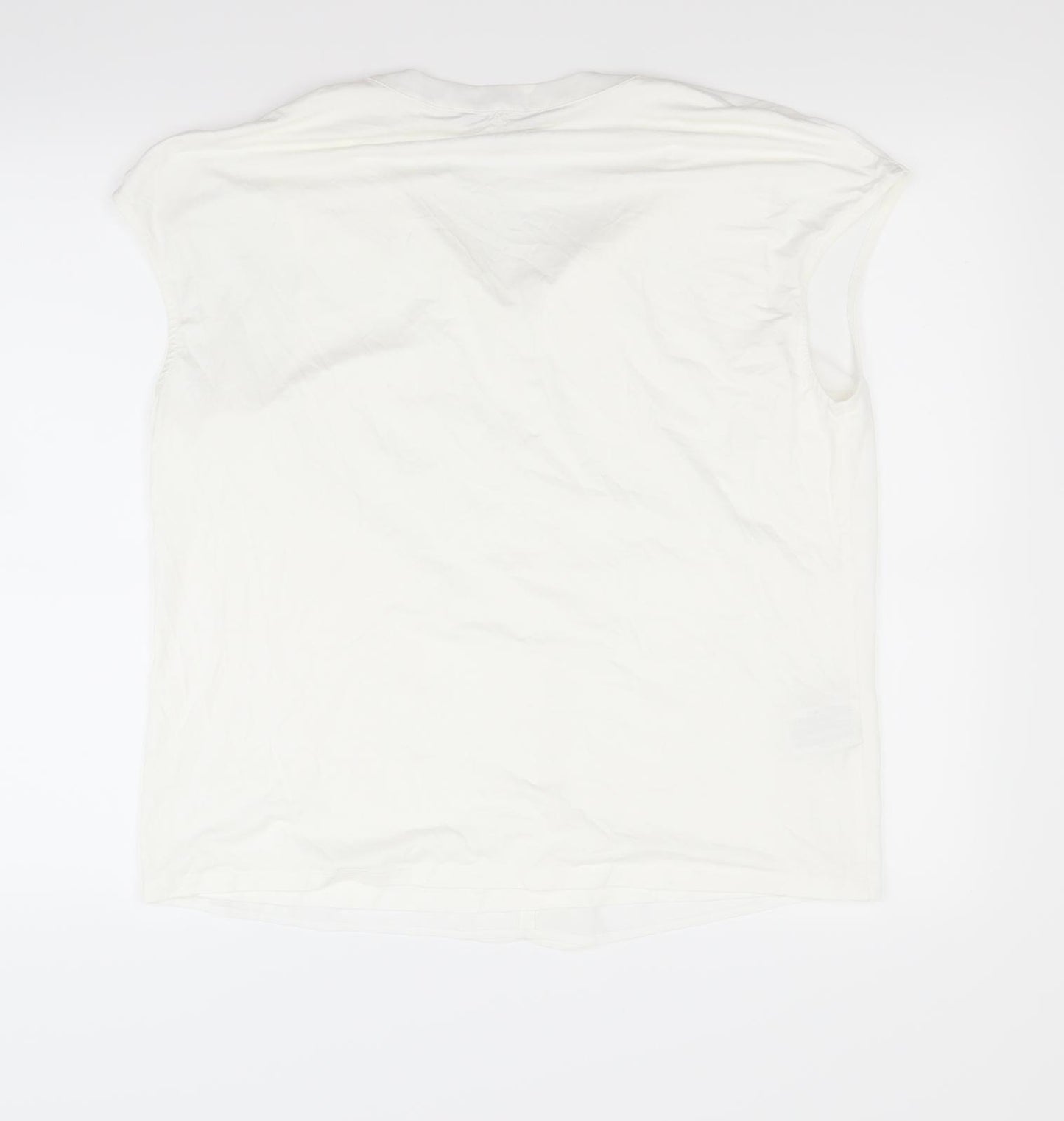 Laura Ashley Womens White   Basic T-Shirt Size 14