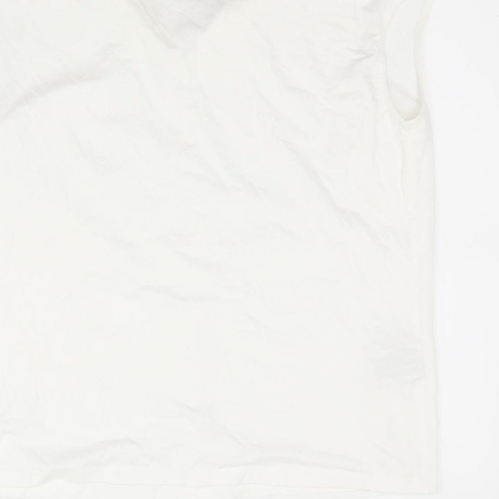 Laura Ashley Womens White   Basic T-Shirt Size 14