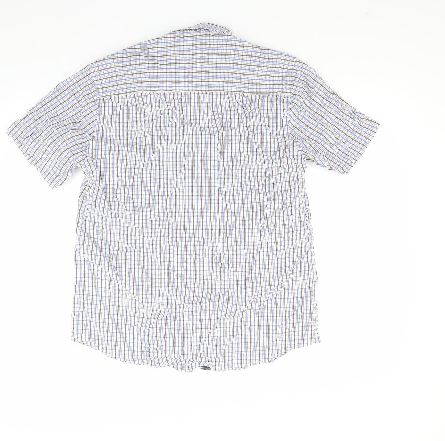Easy Mens Blue Check   Button-Up Size S