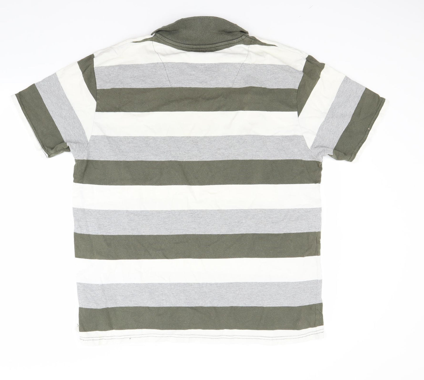F&F Mens Green Striped   Polo Size XL