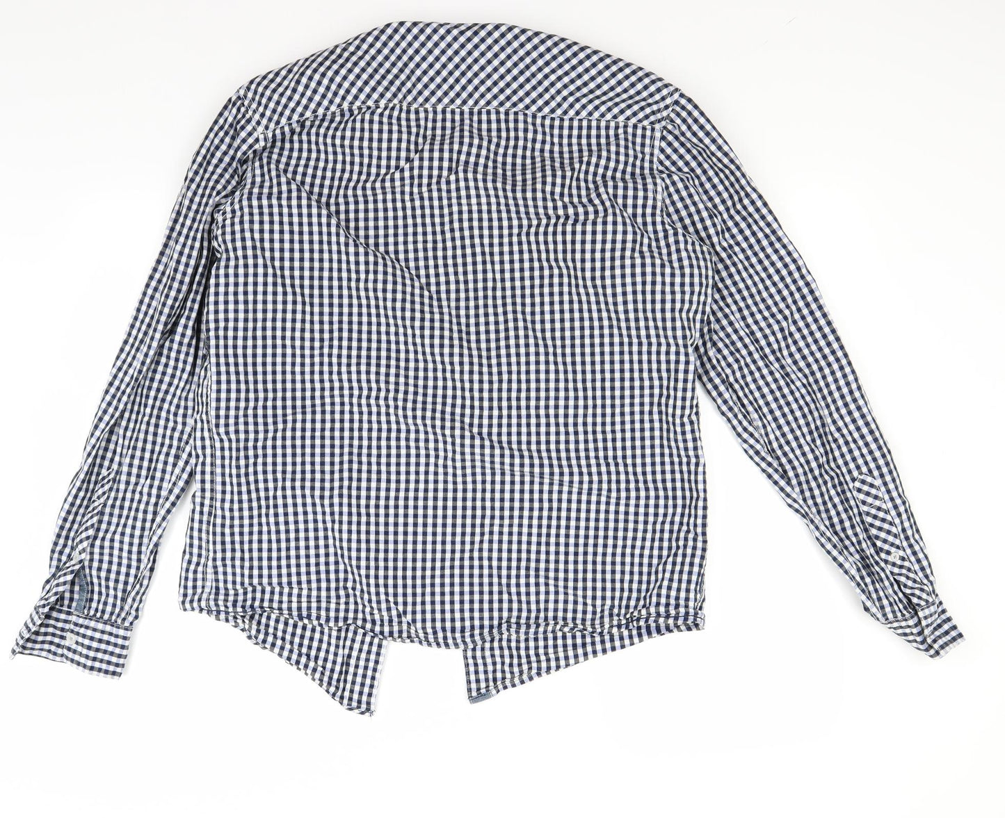 Diverse Mens Blue Check   Button-Up Size M