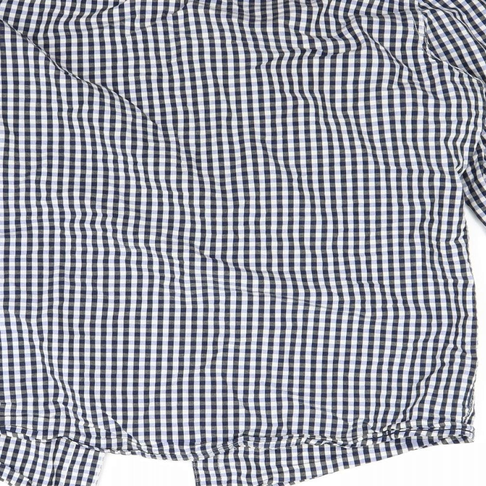 Diverse Mens Blue Check   Button-Up Size M