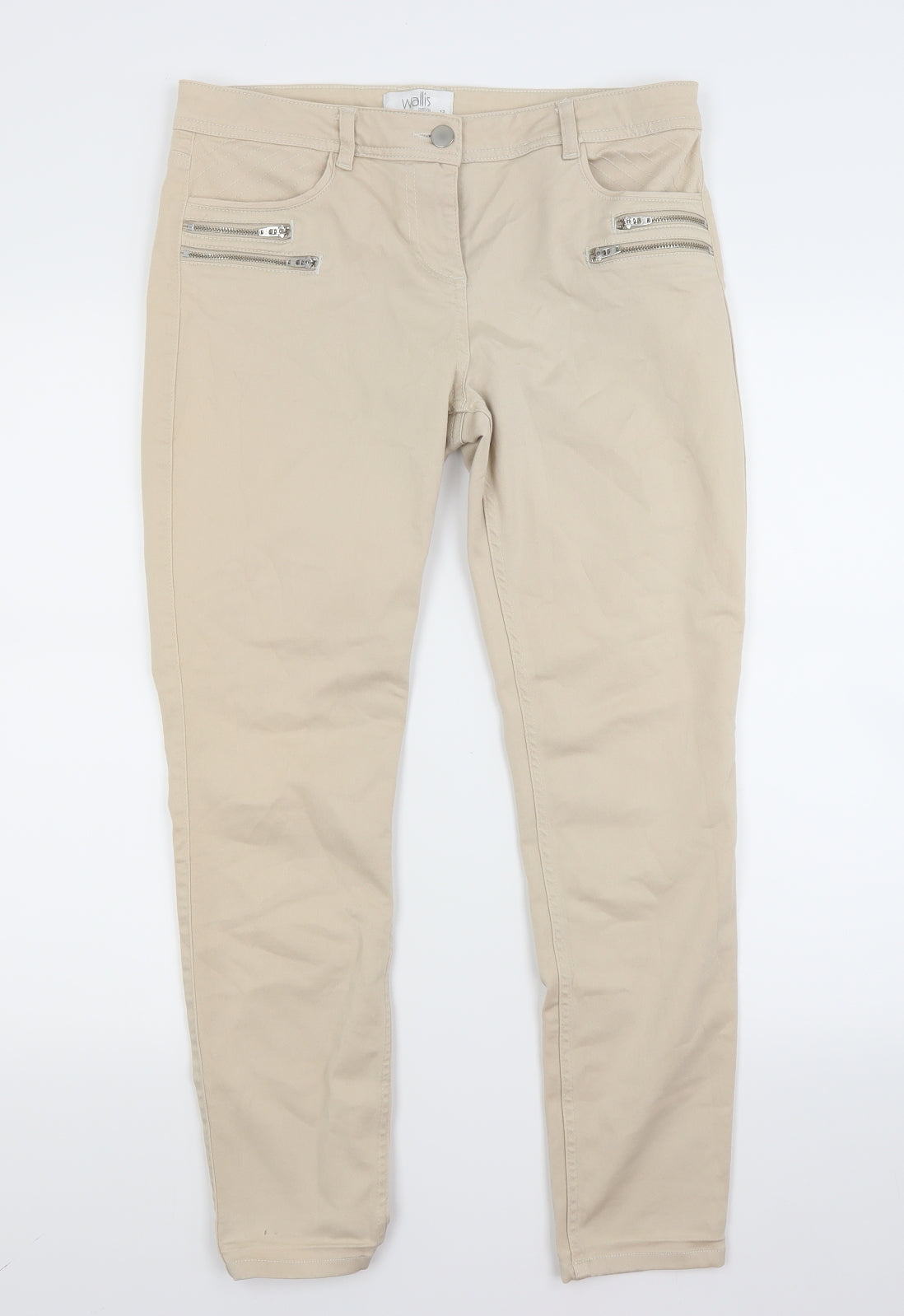 Wallis Womens Beige   Skinny Jeans Size 12 L26 in