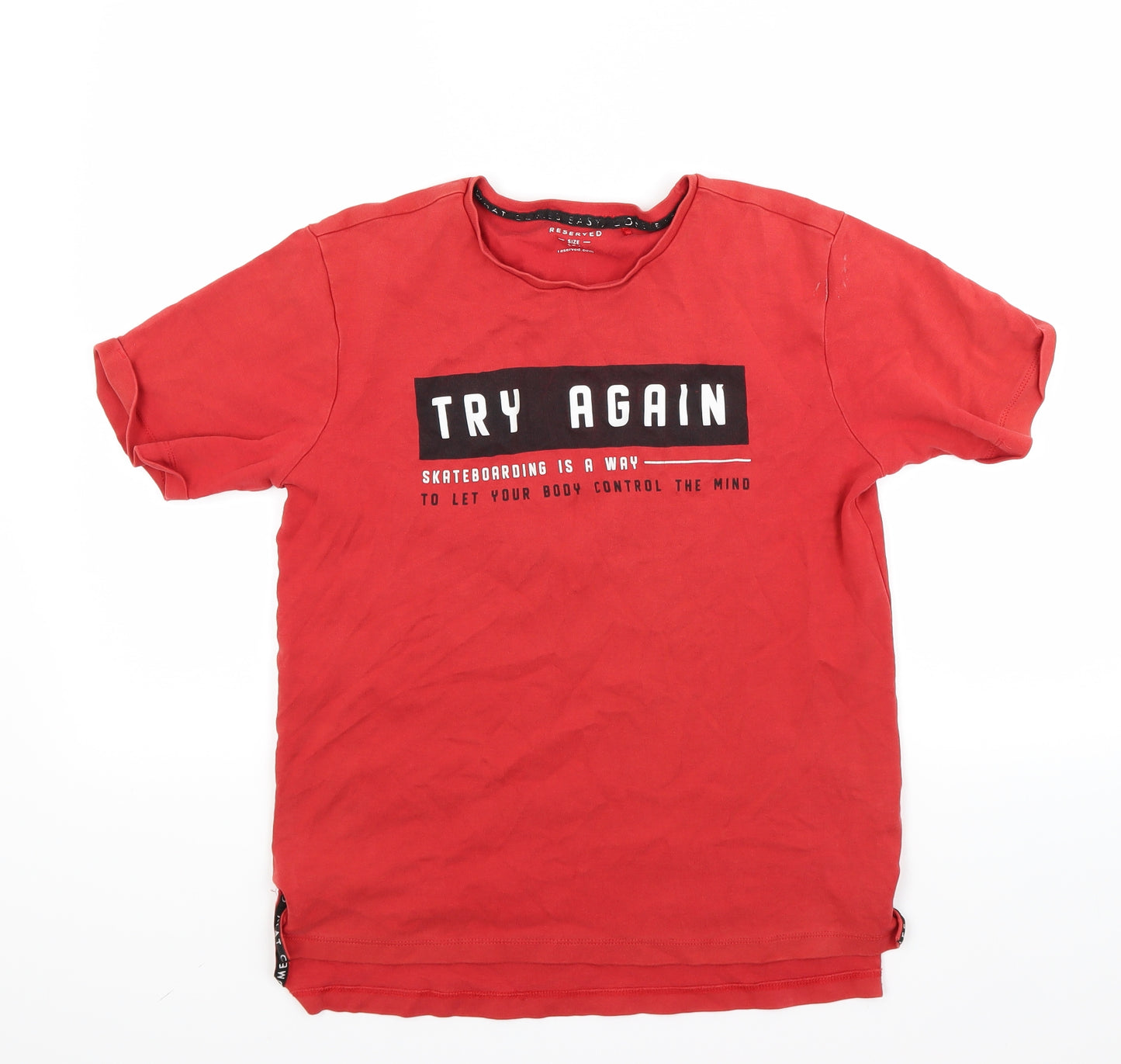 RESERVED Boys Red   Basic T-Shirt Size 14 Years