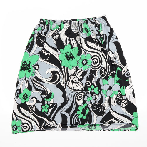Preworn Womens Multicoloured Floral  A-Line Skirt Size 32 in