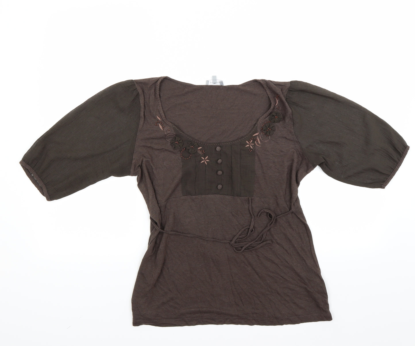 Per Una Womens Brown   Basic T-Shirt Size 14