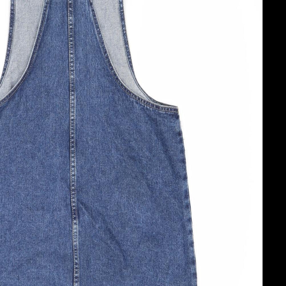 Primark Womens Blue  Denim Pinafore/Dungaree Dress  Size 14