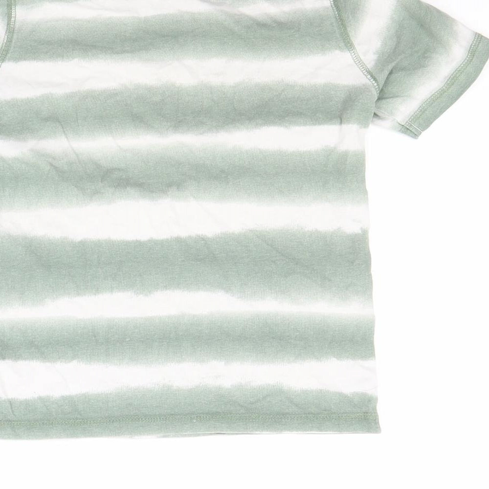 TU Boys Green Striped  Basic T-Shirt Size 8-9 Years