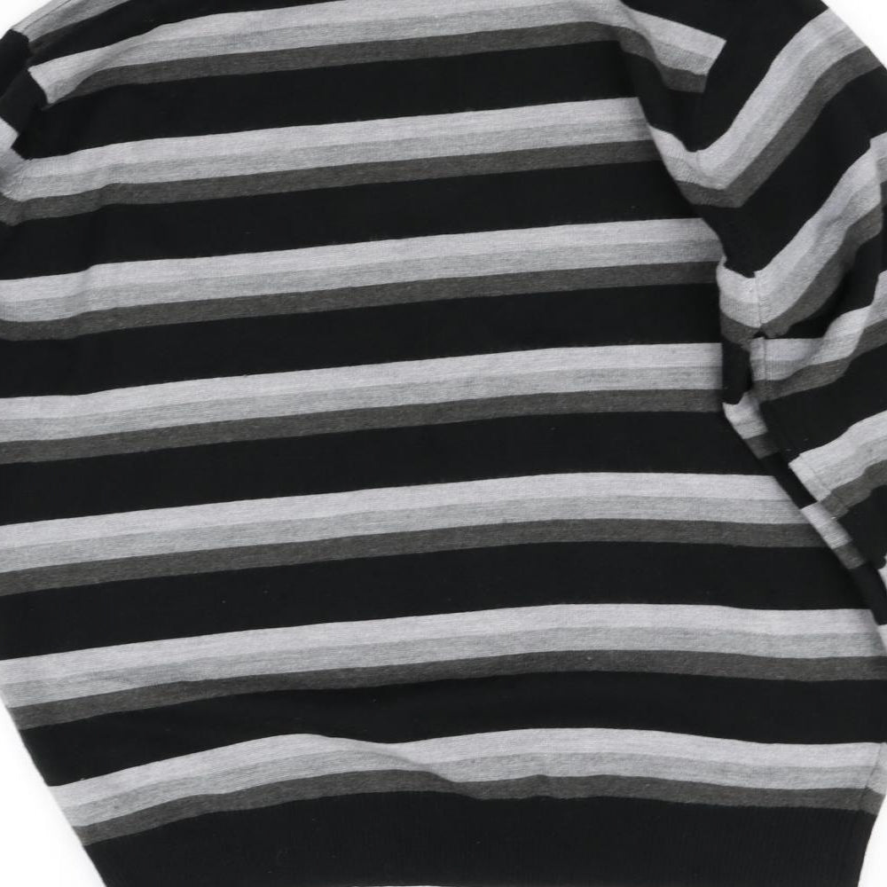 cedarwood state Womens Black Striped  Pullover Jumper Size L
