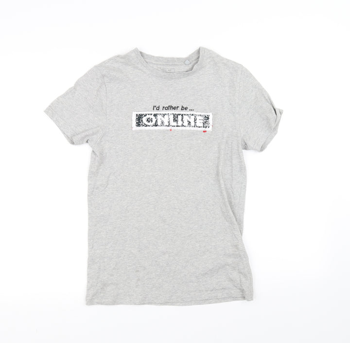 NEXT Girls Grey Basic T-Shirt Size 12 Years