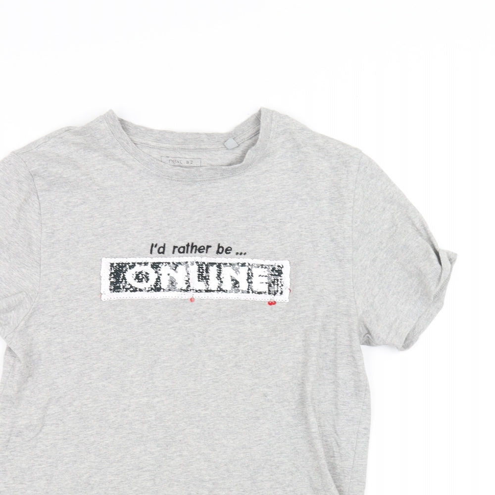 NEXT Girls Grey   Basic T-Shirt Size 12 Years