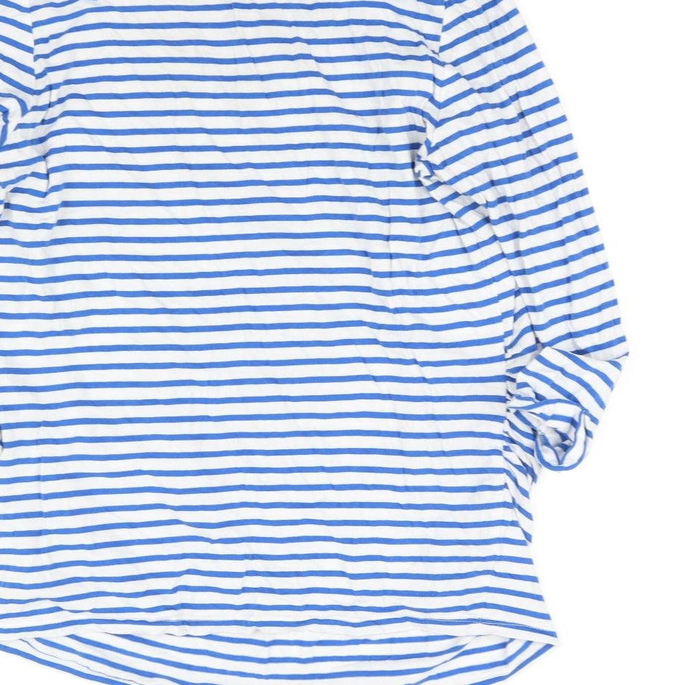 New Look Womens Silver Striped  Basic T-Shirt Size 10