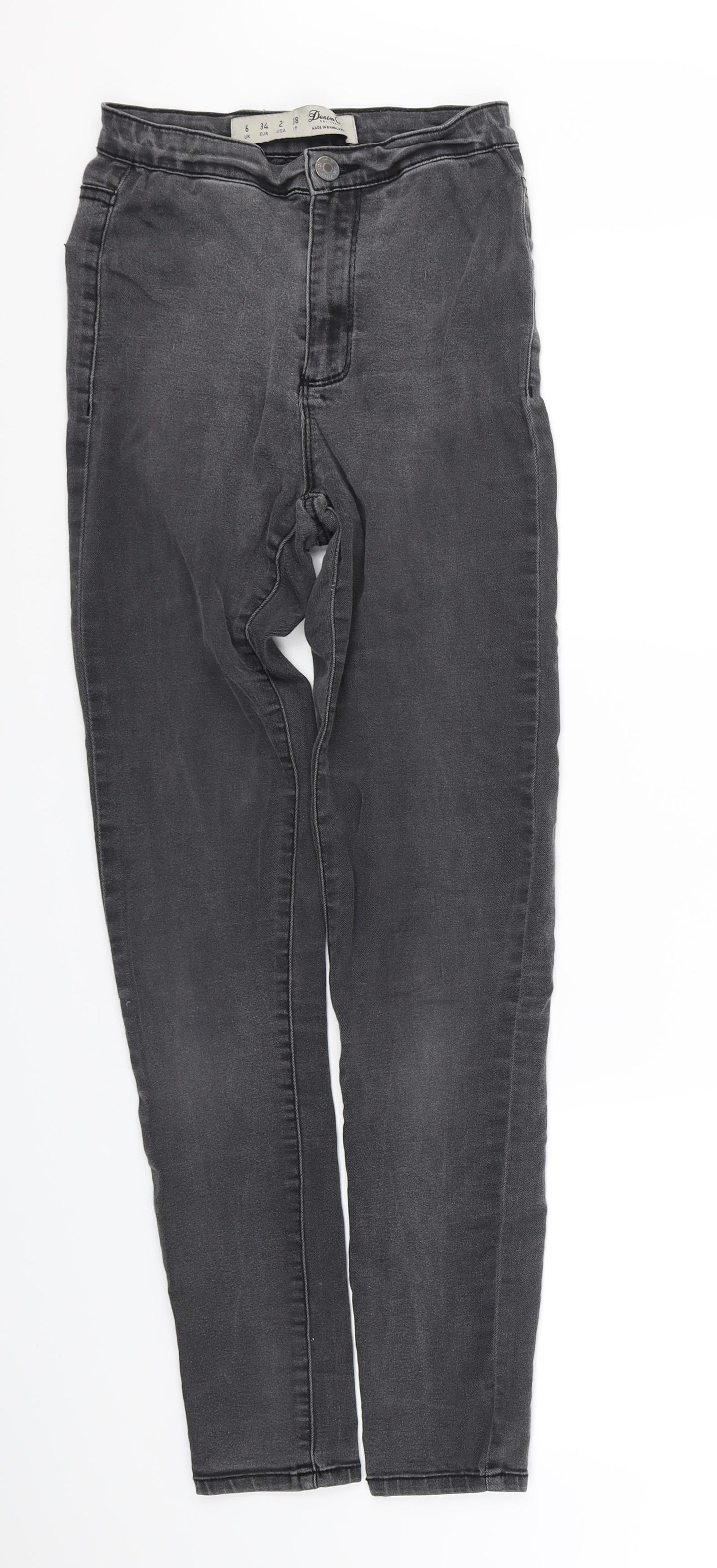 deniem co Womens Grey   Straight Jeans Size 6 L32 in