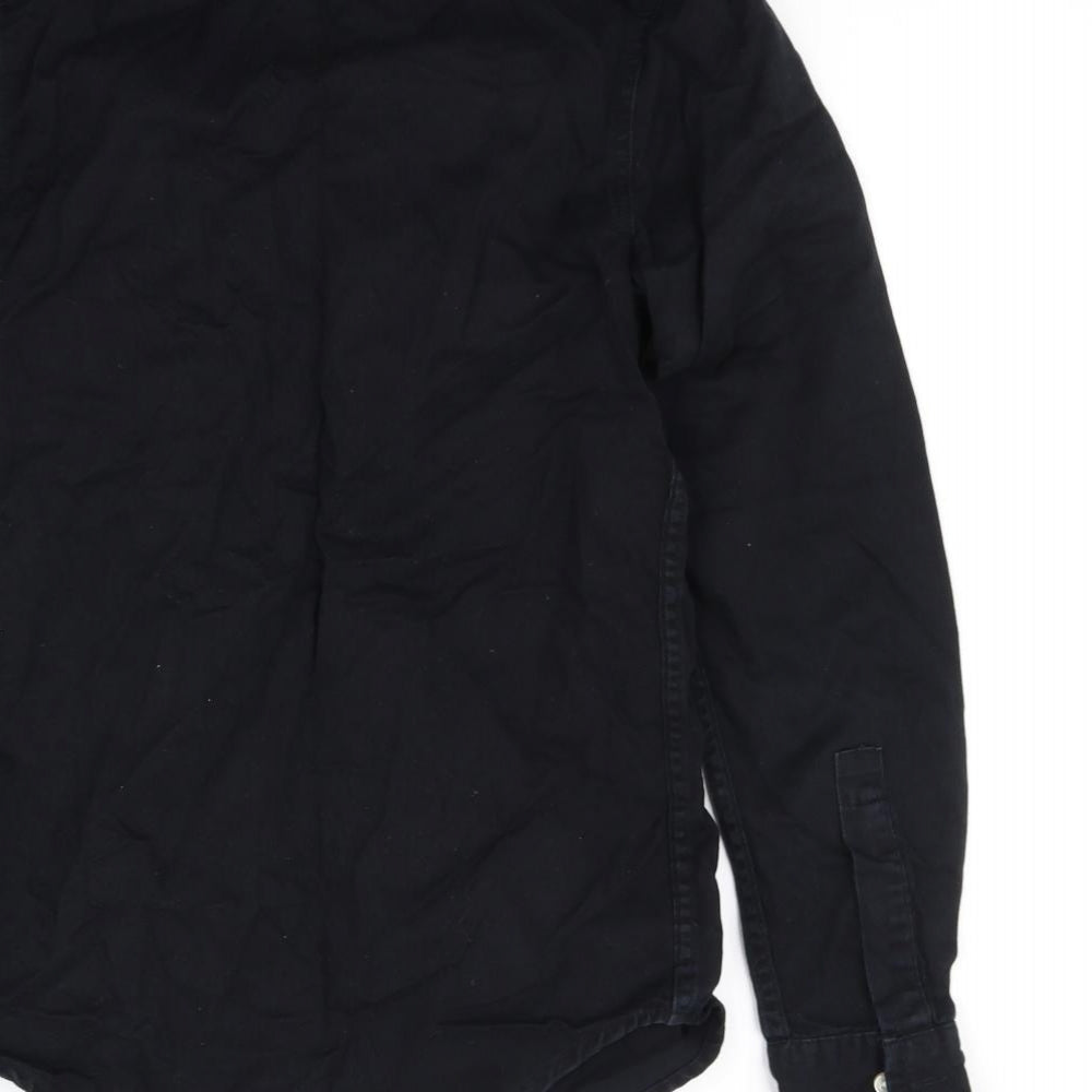 Topman Mens Black    Button-Up Size XS