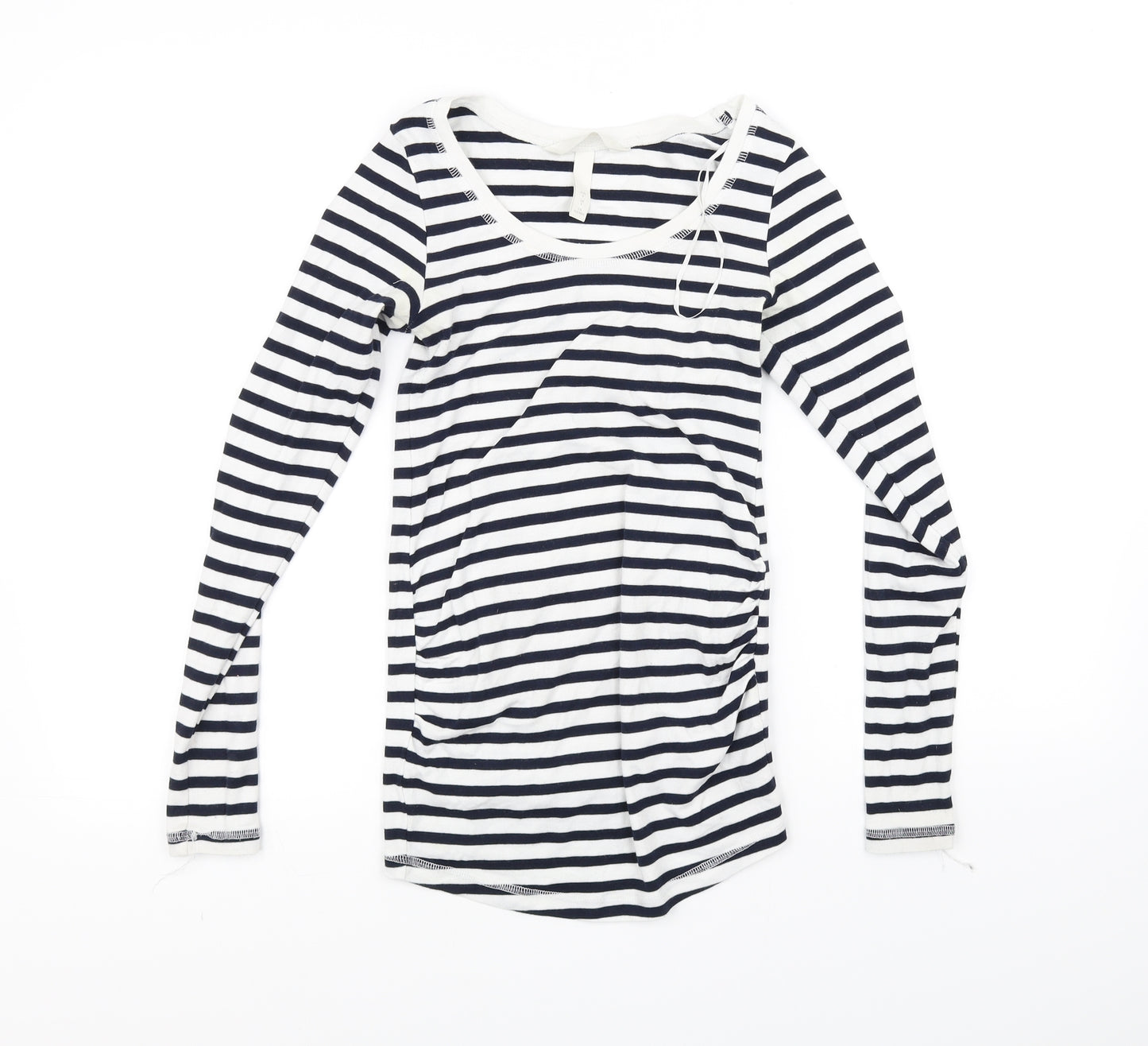 H&M Womens White Striped  Basic T-Shirt Size S