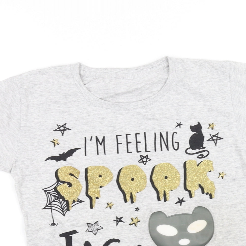 George Girls Grey   Basic T-Shirt Size 9-10 Years
