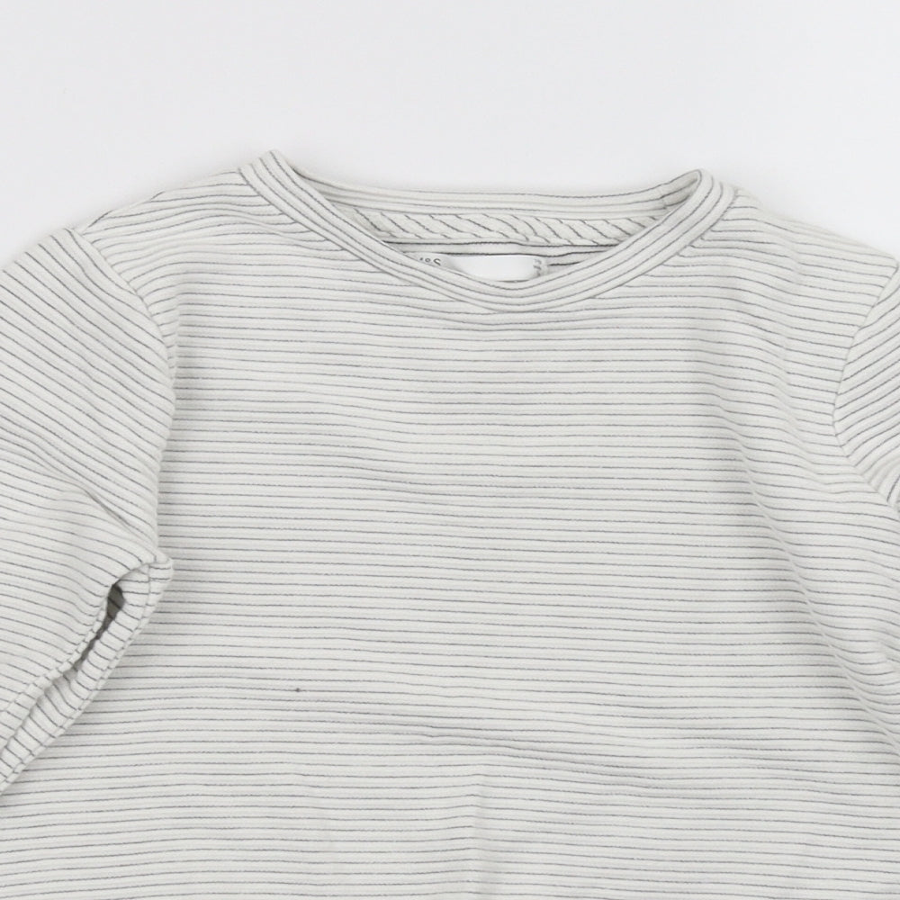 NEXT Girls White Striped  Basic Blouse Size 7-8 Years