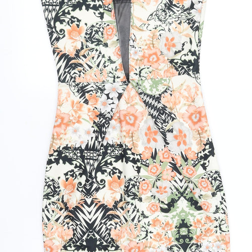 New Look Womens Black Floral  Fit & Flare  Size 8