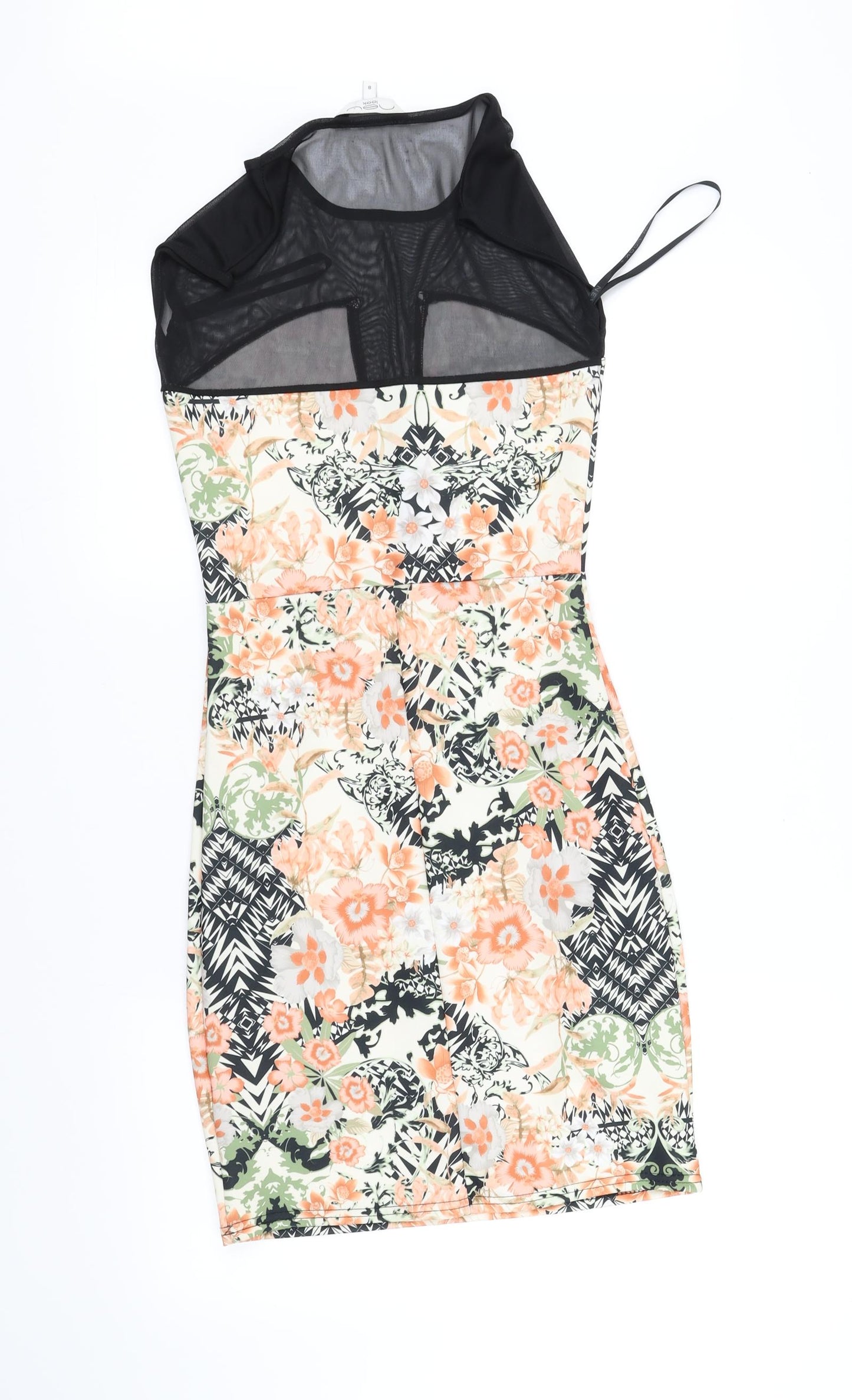 New Look Womens Black Floral  Fit & Flare  Size 8