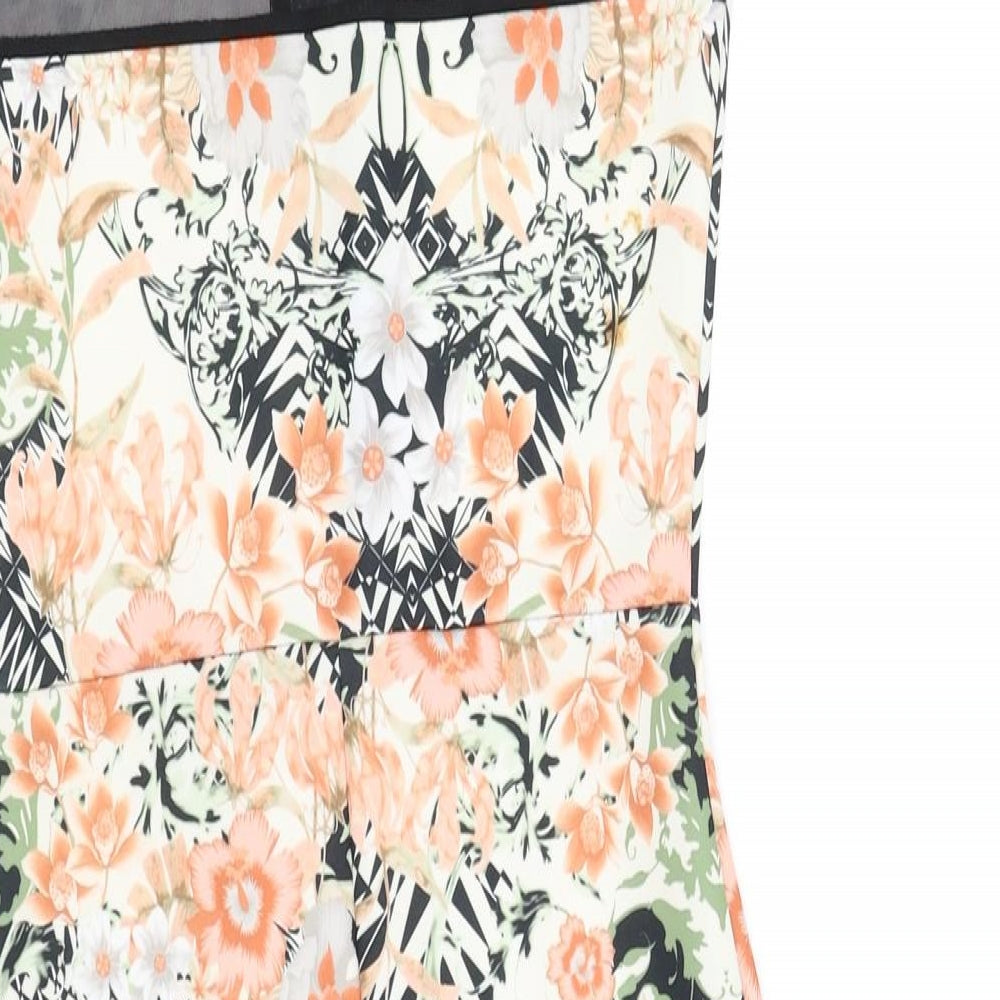 New Look Womens Black Floral  Fit & Flare  Size 8