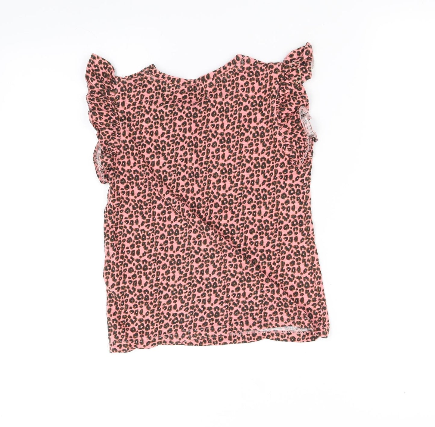 NEXT Girls Pink Animal Print  Basic T-Shirt Size 6 Years