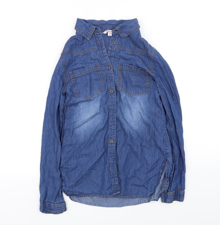 miss e vie  Womens Blue   Basic Button-Up Size 10