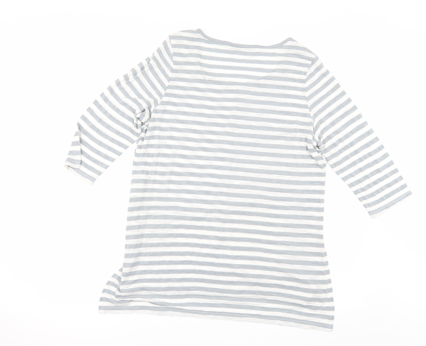 George Womens Grey Striped  Basic T-Shirt Size 14