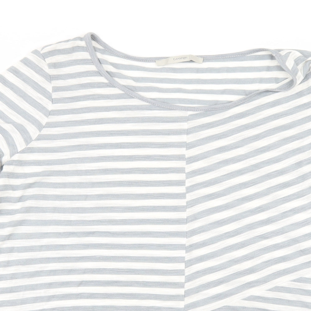 George Womens Grey Striped  Basic T-Shirt Size 14