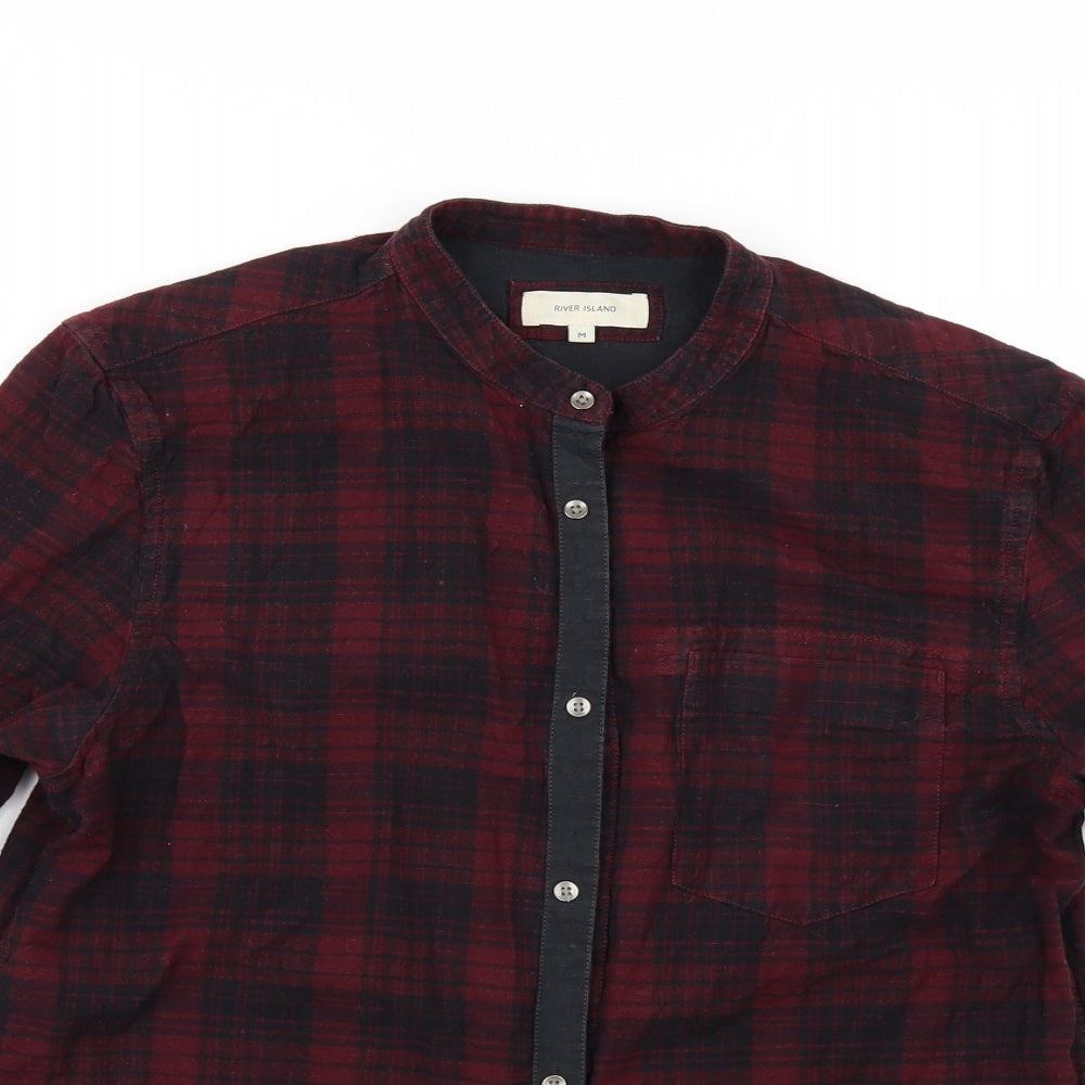 River Island Mens Red Check   Button-Up Size M
