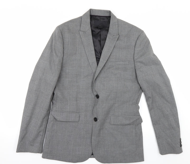 H&M Mens Grey Camouflage  Jacket Suit Jacket Size 38