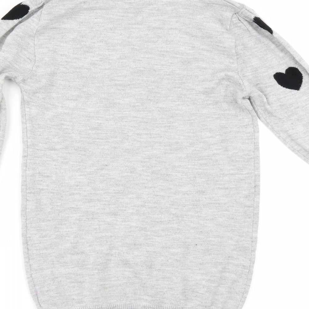 Young Dimension Girls Grey Geometric  Pullover Jumper Size 11-12 Years
