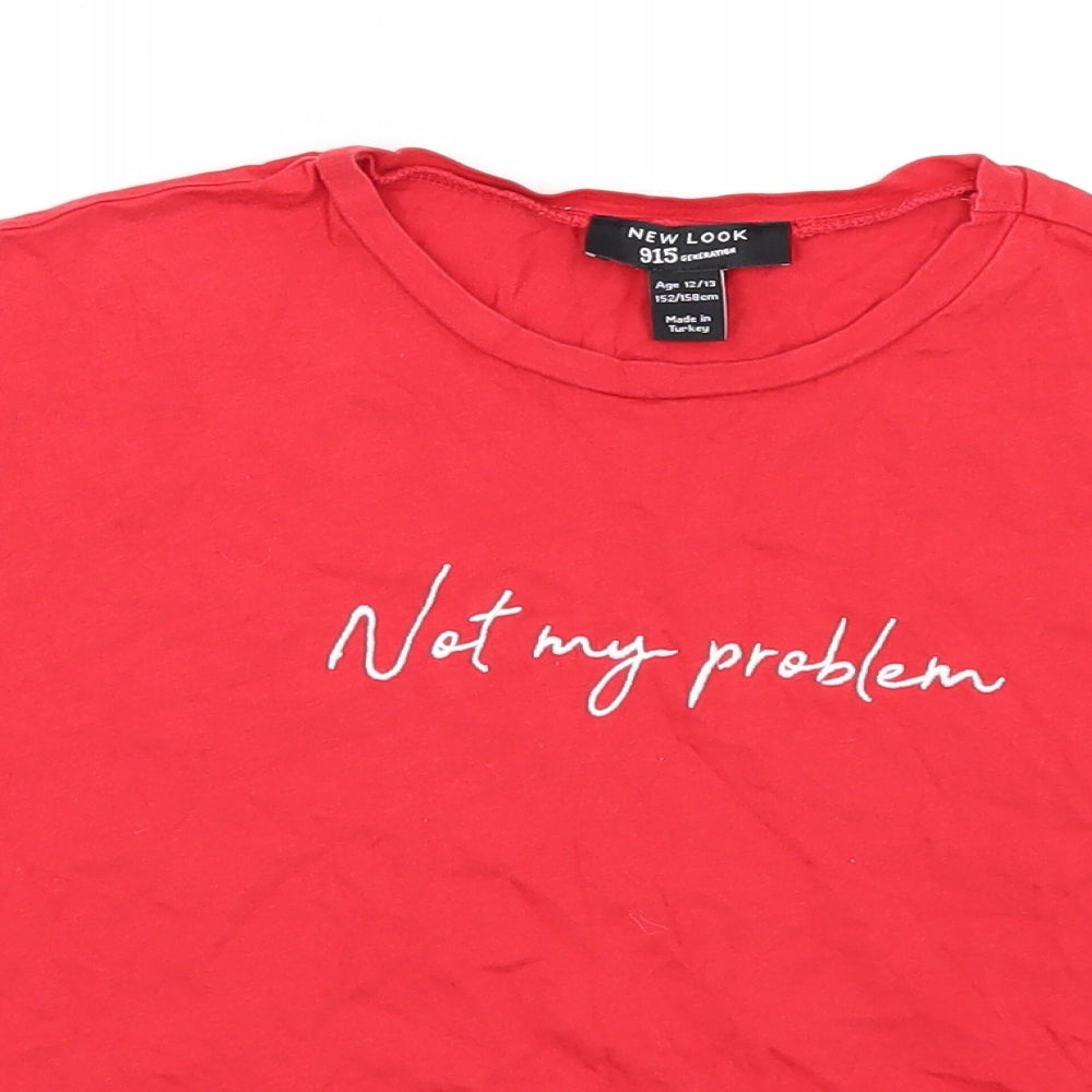 New Look Girls Red   Basic T-Shirt Size 12-13 Years