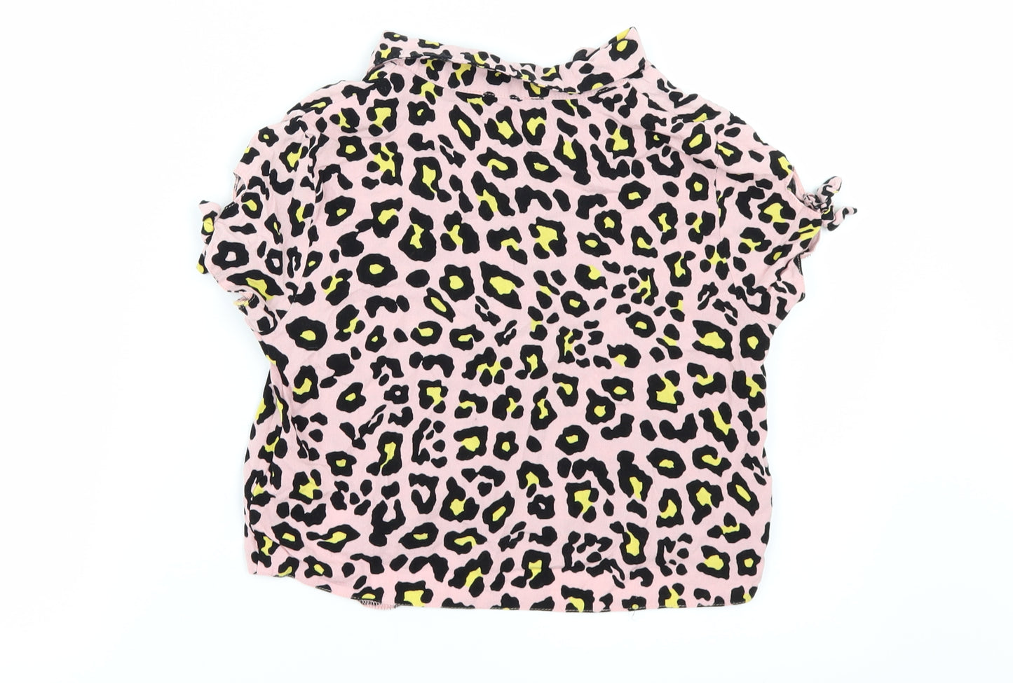 Primark Girls Pink Animal Print  Basic Button-Up Size 9-10 Years