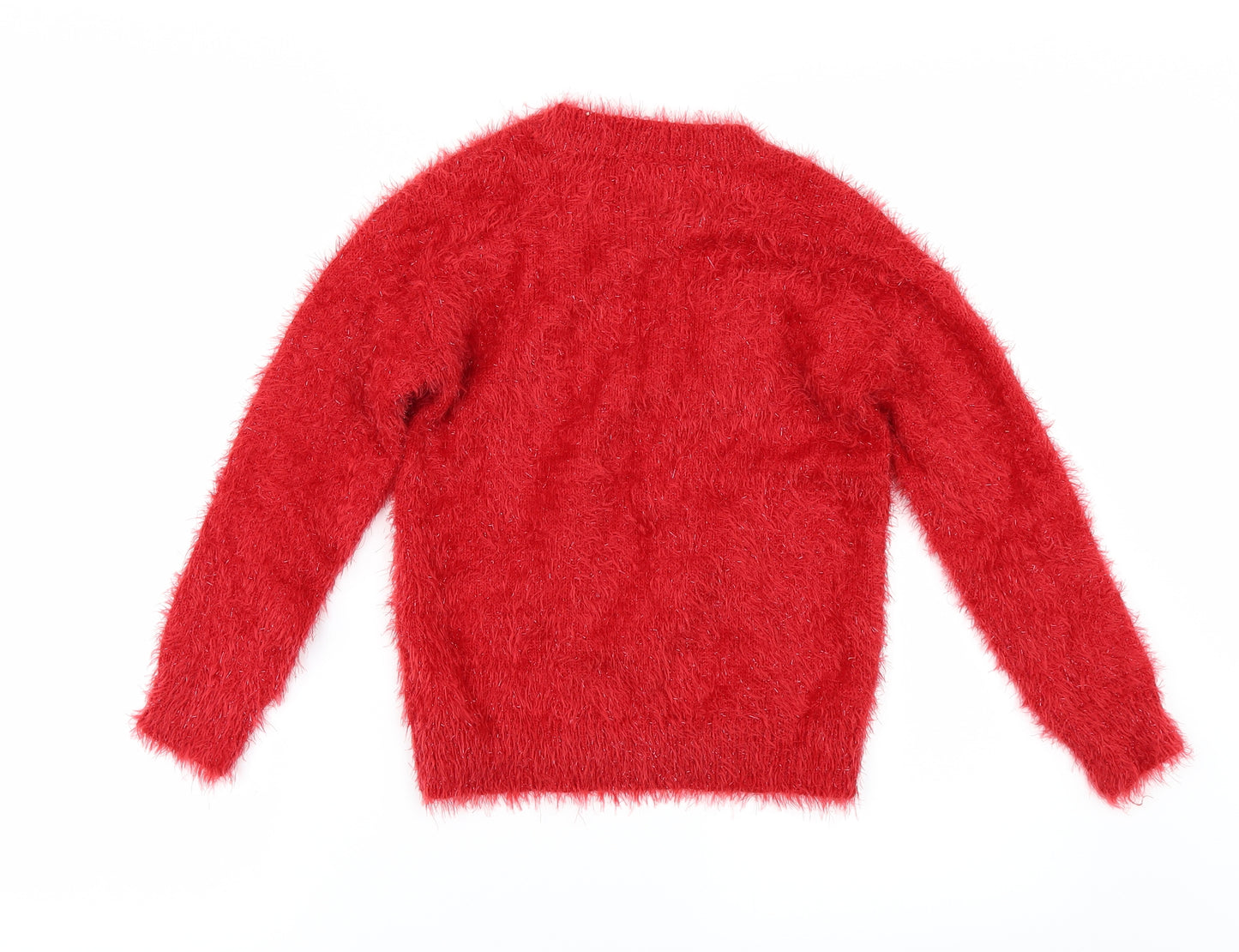 F&F Girls Red   Pullover Jumper Size 7-8 Years  - CHRISMTAS