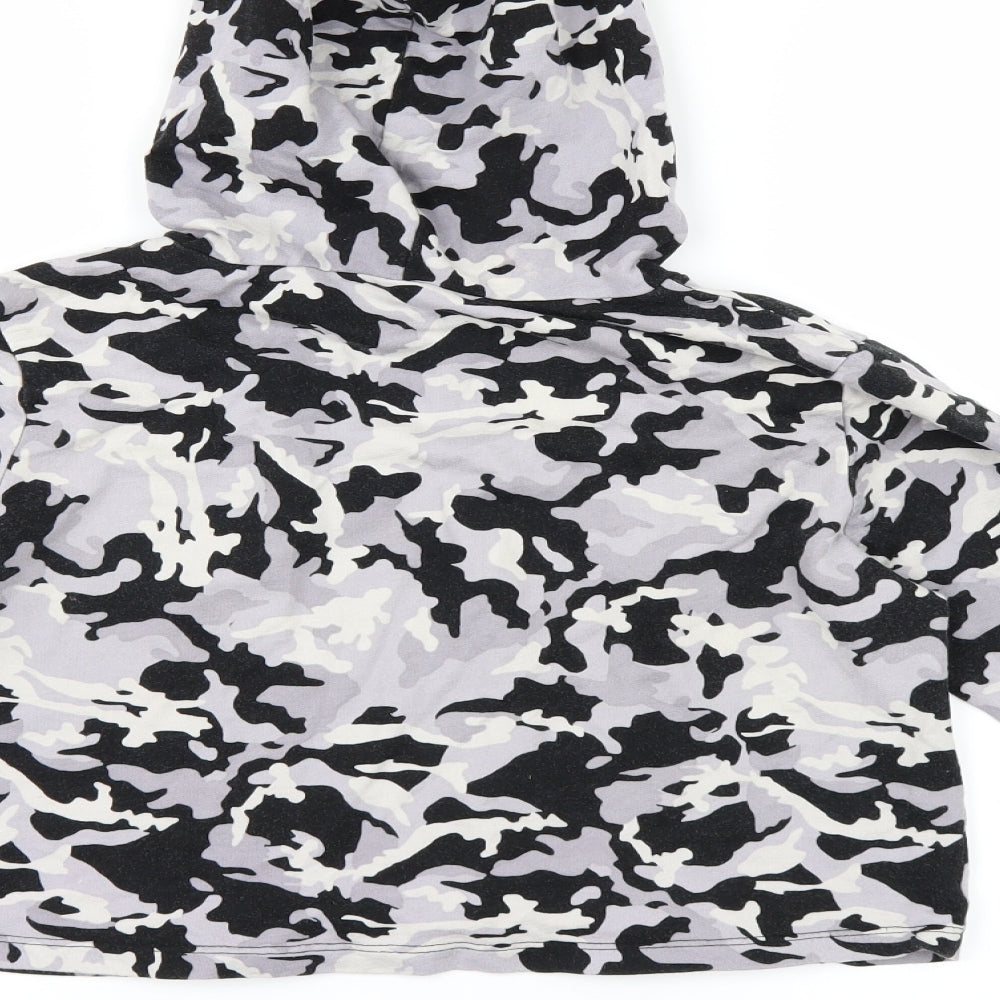 Select Womens Grey Camouflage  Pullover Hoodie Size 10  - cropped hoodie