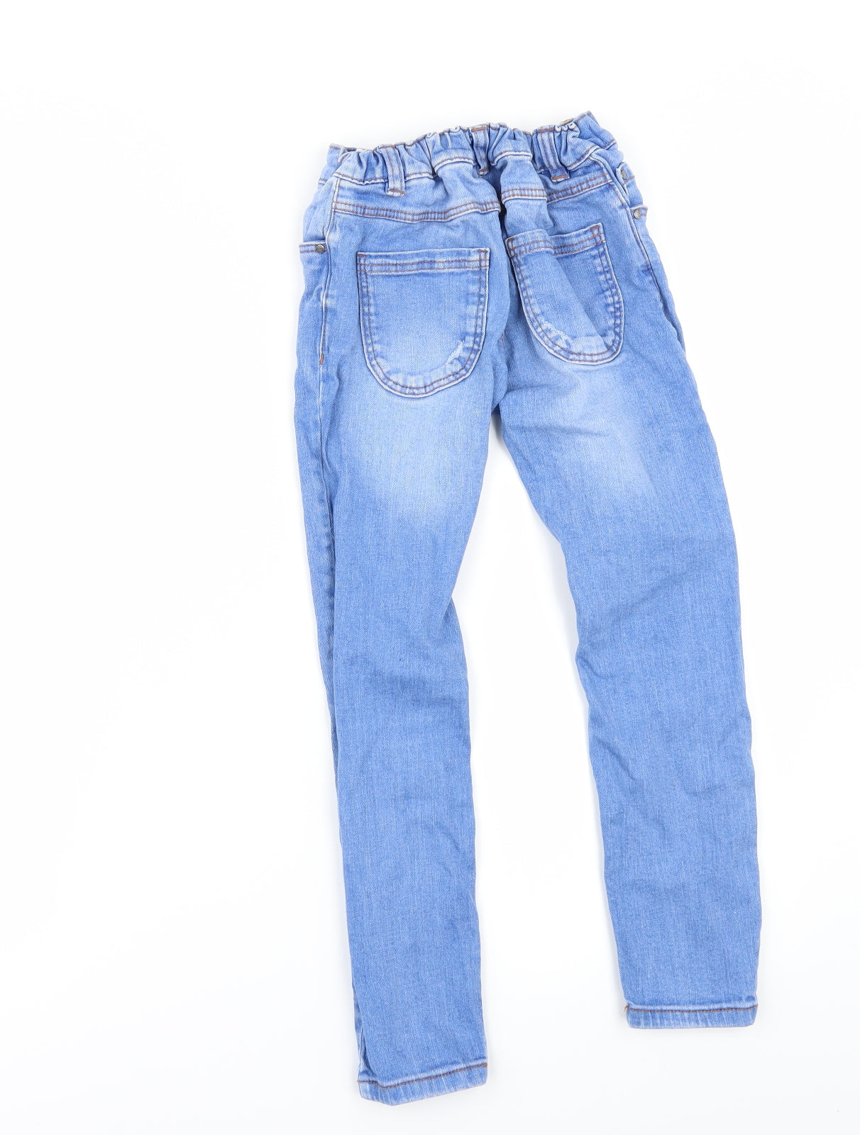 F&F Girls Blue  Denim Skinny Jeans Size 7-8 Years - Distressed