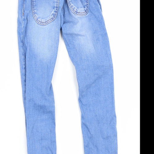 F&F Girls Blue  Denim Skinny Jeans Size 7-8 Years - Distressed