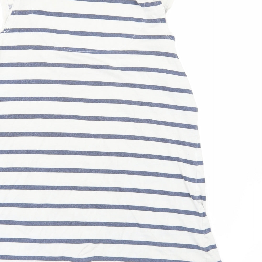 NEXT Womens White Striped  Basic T-Shirt Size 12