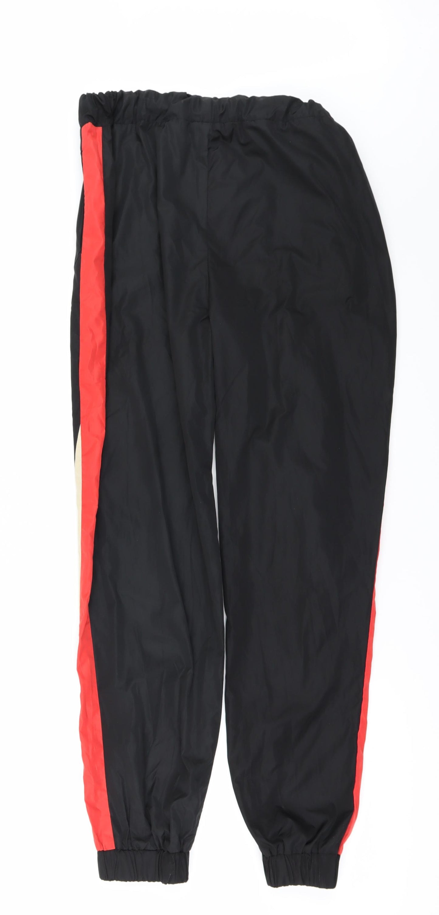 PRETTYLITTLETHING Womens Black   Windbreaker Trousers Size 10 L29 in