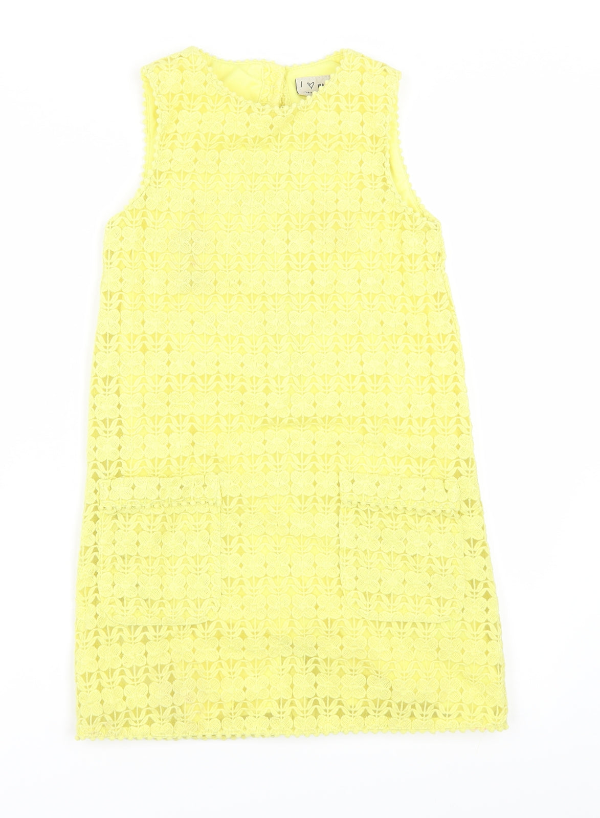 NEXT Girls Yellow   A-Line  Size 8 Years  - LACE