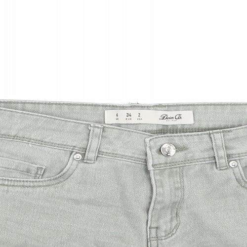 Denim & Co. Womens Green  Denim Cut-Off Shorts Size 6