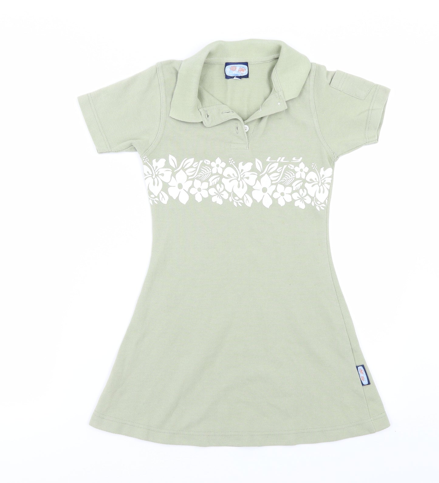 Lilly Girls Green Floral  T-Shirt Dress  Size 3-4 Years